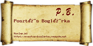 Posztós Boglárka névjegykártya