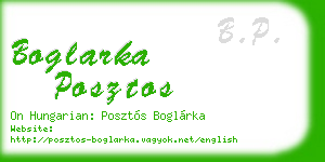 boglarka posztos business card