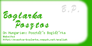 boglarka posztos business card